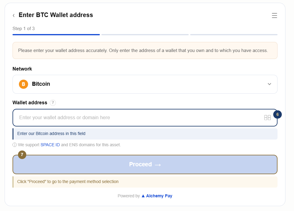 Alchemy Pay step 3