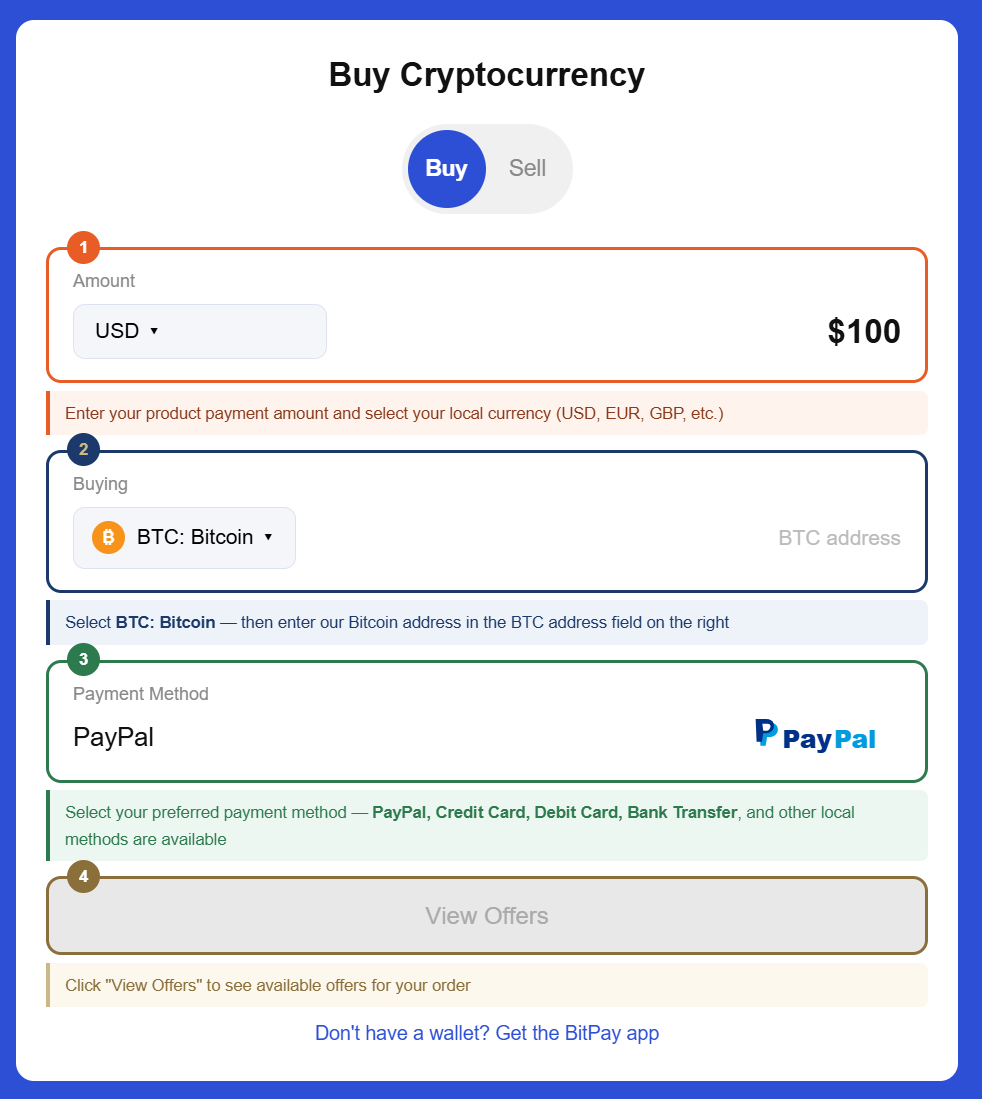 BitPay step 1