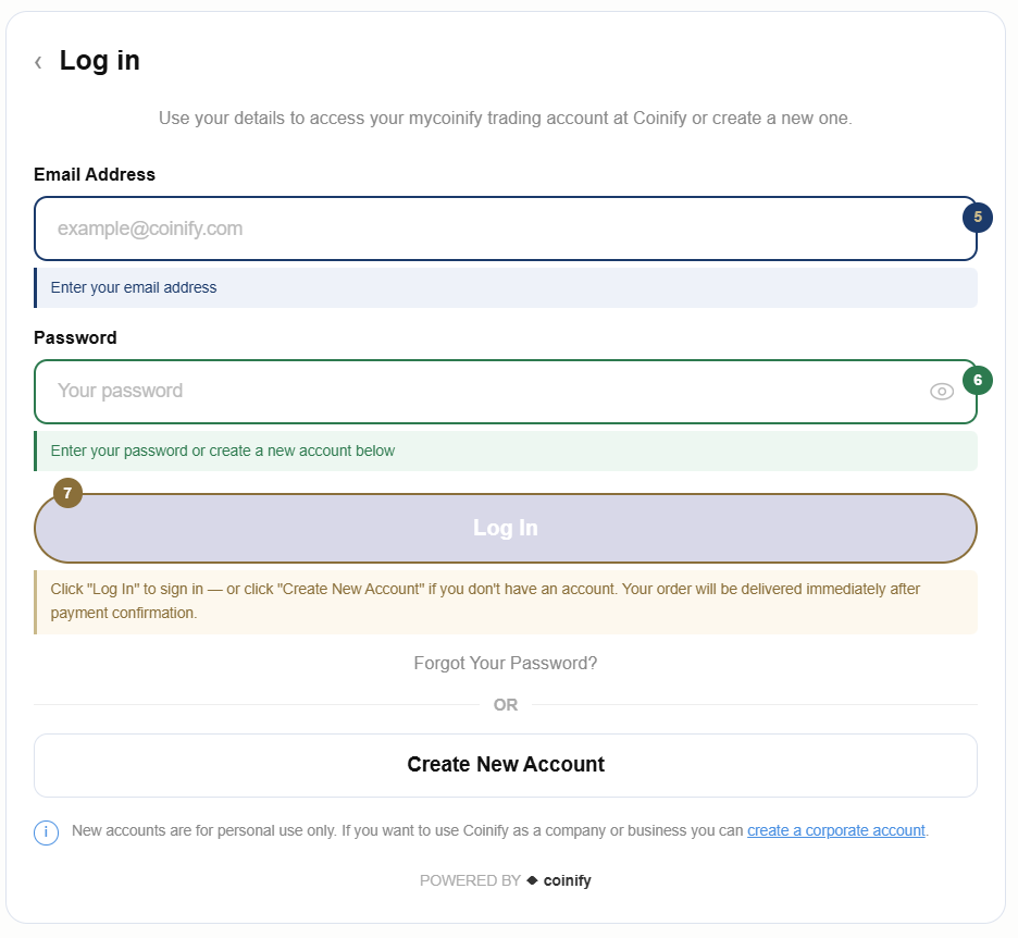 Coinify step 2